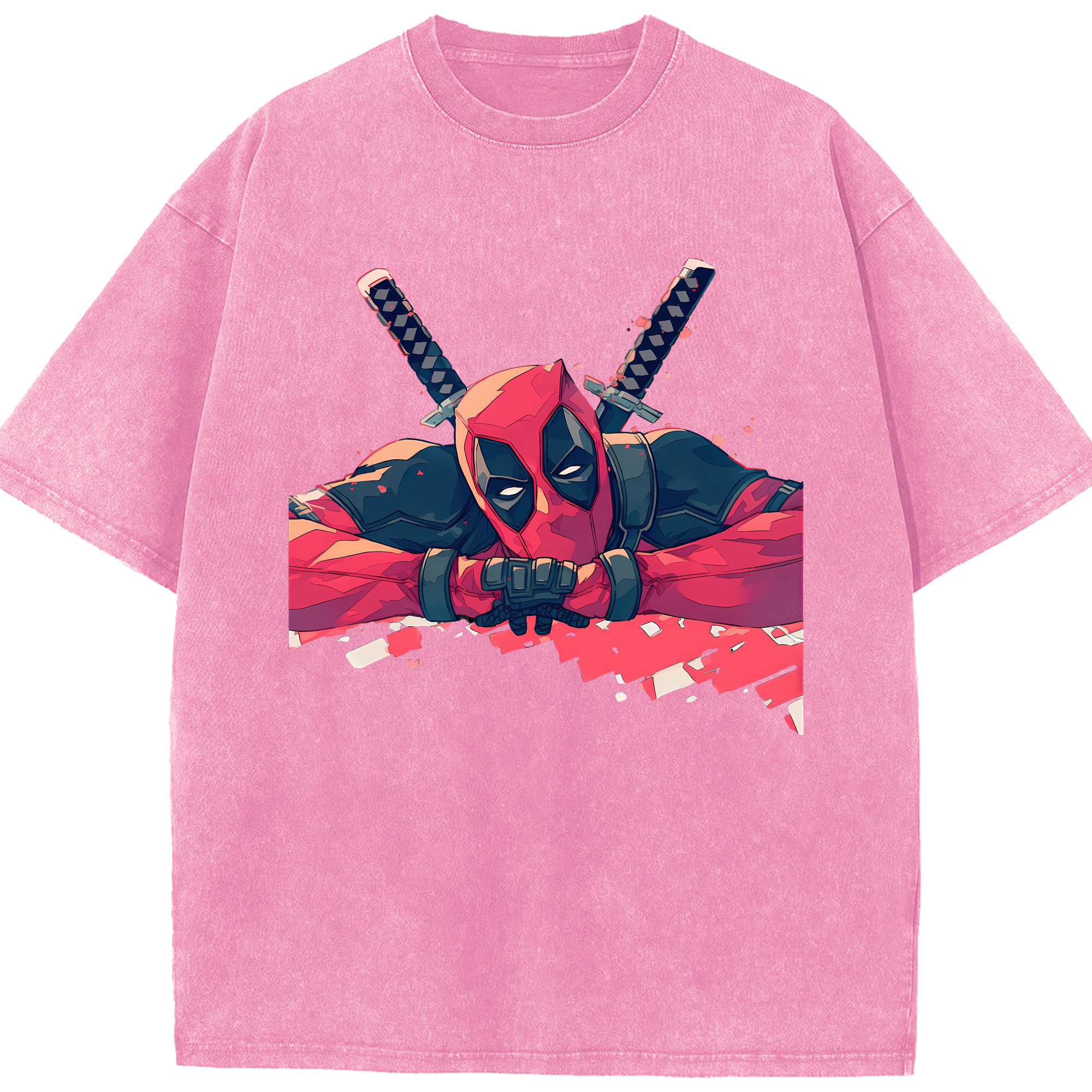 （画像用） Deadpool デッドプール 綿100% ヴィンテージ風 半袖Tシャツ（フロントプリント）